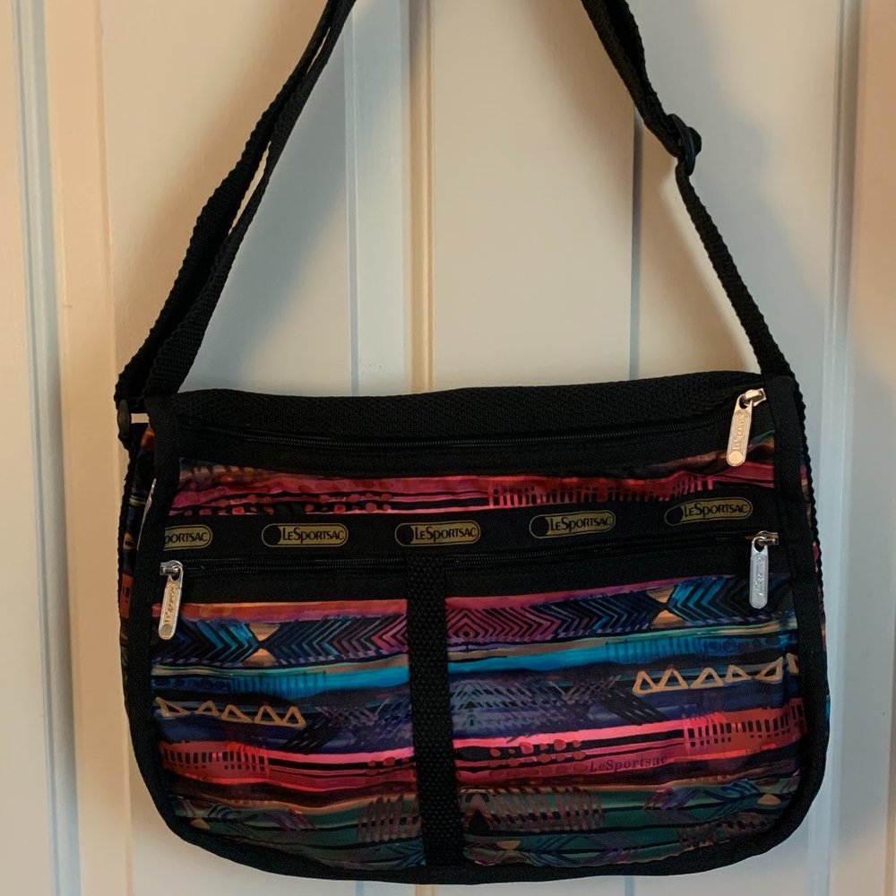 Lesportsac multicolor patterned shoulder or cross body bag